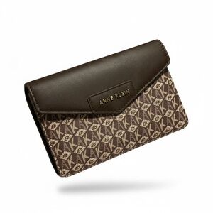 Anne Klein Brown and Cream Signature Monogram Wallet